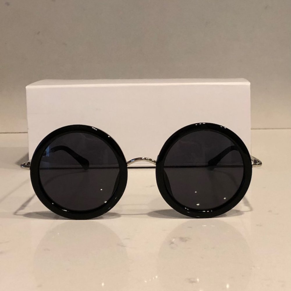 Linda Farrow for The Row Black Sunglasses
